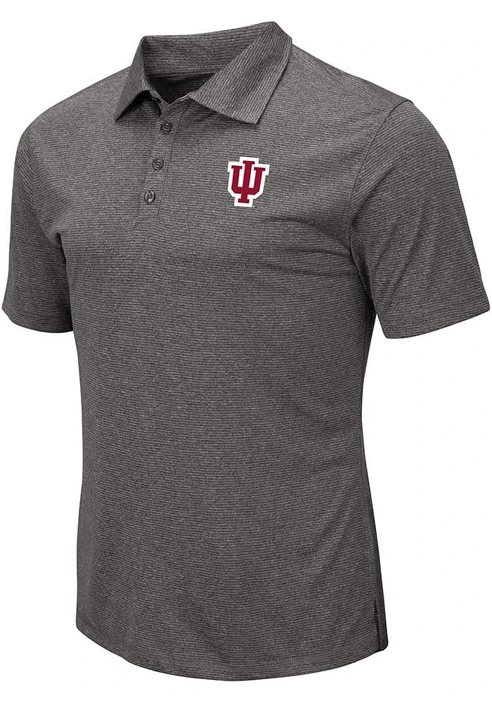 Colosseum Indiana Hoosiers Mens Charcoal Adventurer Short Sleeve Polo