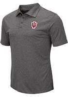 Colosseum Indiana Hoosiers Mens Charcoal Adventurer Short Sleeve Polo