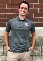Colosseum Indiana Hoosiers Mens Charcoal Adventurer Short Sleeve Polo