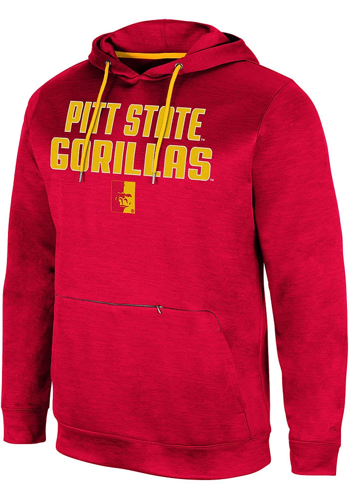 Colosseum Pitt State Gorillas Mens Red The Goat Pullover Hood