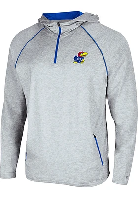 Colosseum Kansas Jayhawks Mens Grey Timeline Zip Hood