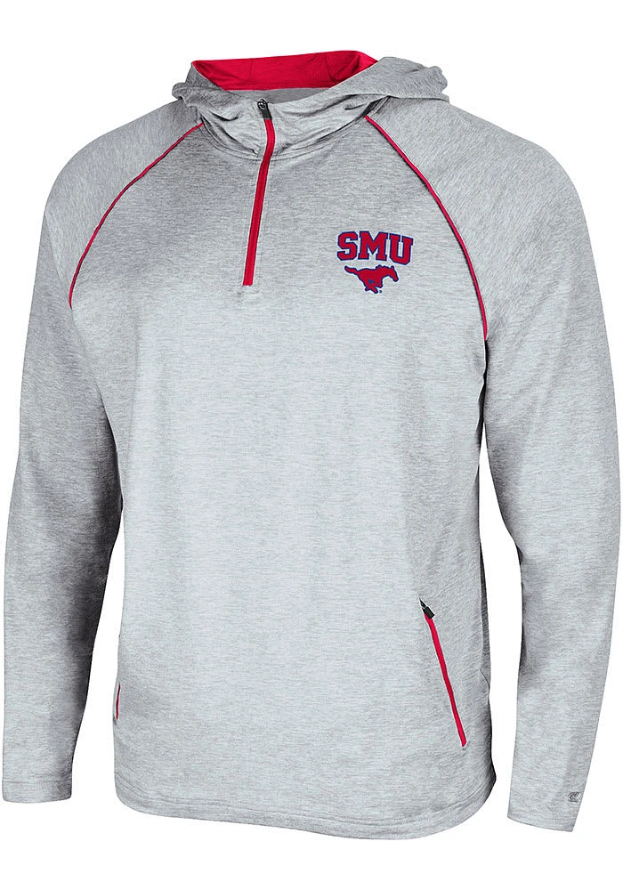 Colosseum SMU Mustangs Mens Grey Timeline Zip Hood