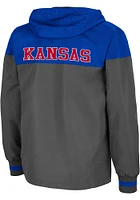 Colosseum Kansas Jayhawks Mens Charcoal Game Night Coachs Full Zip Light Weight Jacket