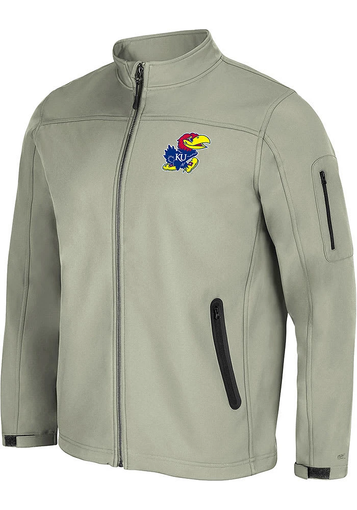 Colosseum Kansas Jayhawks Mens Grey Dale Full Zip Medium Weight Jacket
