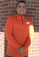 Colosseum Oklahoma State Cowboys Mens Orange Eastwood Long Sleeve Qtr Zip Pullover