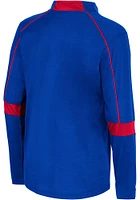 Colosseum Kansas Jayhawks Youth Blue Slugworth Long Sleeve Quarter Zip Shirt