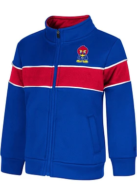 Colosseum Kansas Jayhawks Toddler Tinman Long Sleeve Full Zip Sweatshirt - Blue