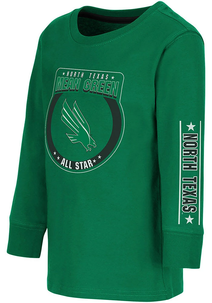 Colosseum North Texas Mean Green Toddler Kelly Blue Birds Long Sleeve T-Shirt