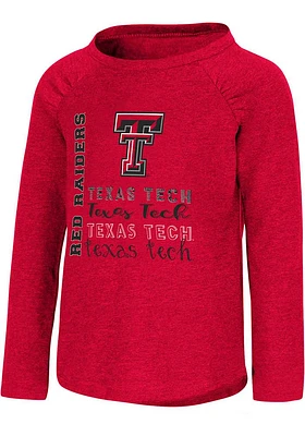 Colosseum Texas Tech Red Raiders Toddler Girls Heart Long Sleeve T Shirt