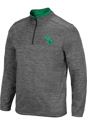 Colosseum North Texas Mean Green Mens Charcoal Dak Long Sleeve Qtr Zip Pullover