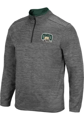 Colosseum Ohio Bobcats Mens Charcoal Dak Long Sleeve 1/4 Zip Pullover