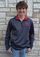 Colosseum SMU Mustangs Mens Charcoal Dak Long Sleeve Qtr Zip Pullover