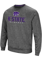 Colosseum K-State Wildcats Mens Charcoal Cam Long Sleeve Sweatshirt
