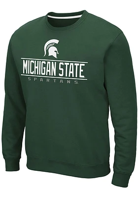 Colosseum Michigan State Spartans Mens Green Cam Long Sleeve Sweatshirt