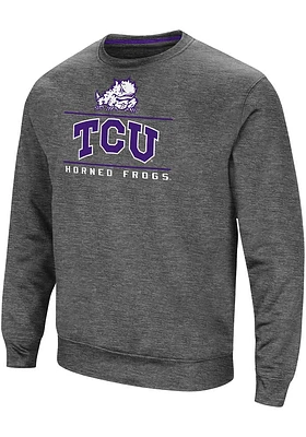 Colosseum TCU Horned Frogs Mens Charcoal Cam Long Sleeve Sweatshirt