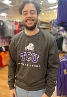 Colosseum TCU Horned Frogs Mens Charcoal Cam Long Sleeve Sweatshirt