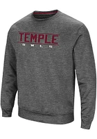 Colosseum Temple Owls Mens Charcoal Cam Long Sleeve Sweatshirt