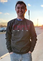 Colosseum Temple Owls Mens Charcoal Cam Long Sleeve Sweatshirt