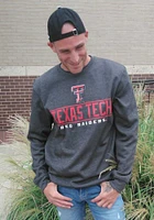 Colosseum Texas Tech Red Raiders Mens Charcoal Cam Long Sleeve Sweatshirt