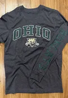 Colosseum Ohio Bobcats Charcoal Barkley Long Sleeve T Shirt