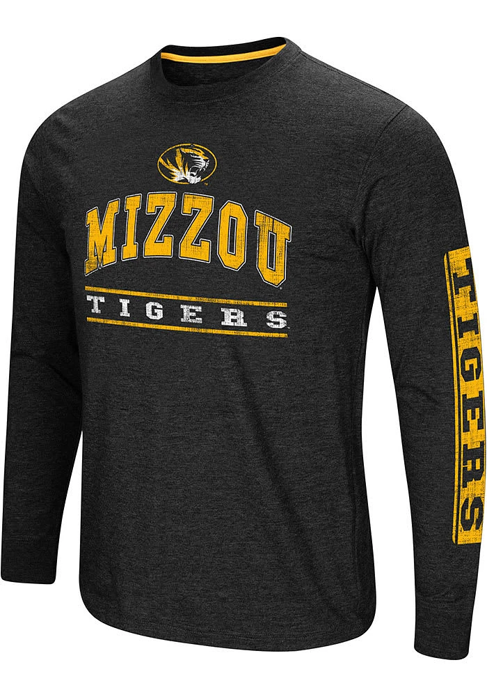 Colosseum Missouri Tigers Black Dual Blend Long Sleeve T Shirt