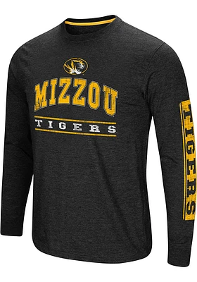 Colosseum Missouri Tigers Black Dual Blend Long Sleeve T Shirt