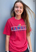 Colosseum Kansas Jayhawks Red Dual Blend Short Sleeve T Shirt