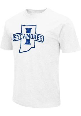 Colosseum Indiana State Sycamores White Playbook Distressed Logo Short Sleeve T Shirt