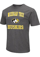 Colosseum Michigan Tech Huskies Charcoal Number One Design Short Sleeve T Shirt