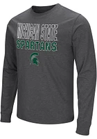 Colosseum Michigan State Spartans Charcoal Flat Name Long Sleeve T Shirt