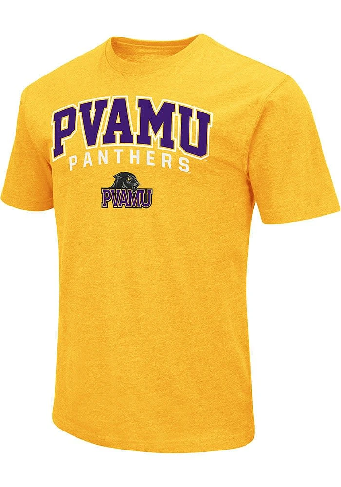 Colosseum Prairie View A&M Panthers Gold Playbook Arch Mascot Short Sleeve T Shirt