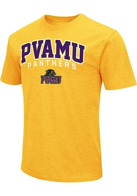 Colosseum Prairie View A&M Panthers Gold Playbook Arch Mascot Short Sleeve T Shirt