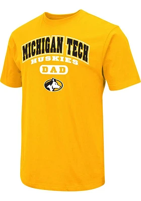 Colosseum Michigan Tech Huskies Gold Pill Dad Short Sleeve T Shirt