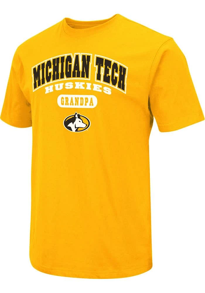 Colosseum Michigan Tech Huskies Gold Pill Grandpa Short Sleeve T Shirt