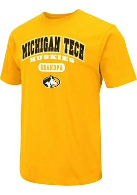 Colosseum Michigan Tech Huskies Gold Pill Grandpa Short Sleeve T Shirt