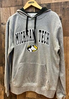 Colosseum Michigan Tech Huskies Mens Grey Arch Mascot Long Sleeve Hoodie