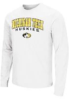 Colosseum Michigan Tech Huskies White Arch Mascot Long Sleeve T Shirt