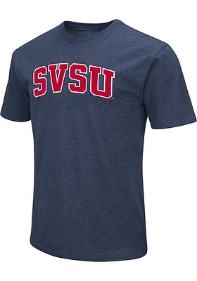 Colosseum Saginaw Valley State Cardinals Navy Blue Arch Name Short Sleeve T Shirt