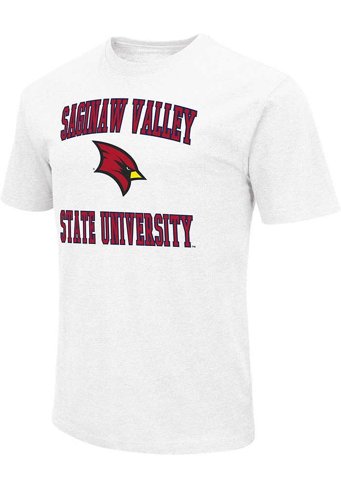 Colosseum Saginaw Valley State Cardinals White Number One Design Short Sleeve T Shirt