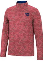 Colosseum Dayton Flyers Mens Red Tivo Camo Long Sleeve 1/4 Zip Pullover