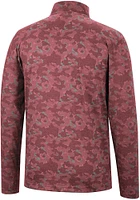 Colosseum Indiana Hoosiers Mens Cardinal Tivo Camo Long Sleeve Qtr Zip Pullover