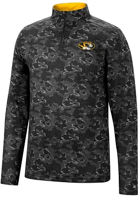 Colosseum Missouri Tigers Mens Black Tivo Camo Long Sleeve Qtr Zip Pullover