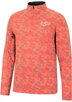 Colosseum Oklahoma State Cowboys Mens Orange Tivo Camo Long Sleeve Qtr Zip Pullover