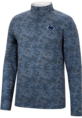 Colosseum Penn State Nittany Lions Mens Navy Blue Tivo Camo Long Sleeve Qtr Zip Pullover