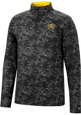 Colosseum Wichita State Shockers Mens Black Tivo Camo Long Sleeve Qtr Zip Pullover