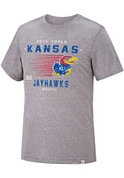Colosseum Kansas Jayhawks Grey Les Triblend Short Sleeve Fashion T Shirt