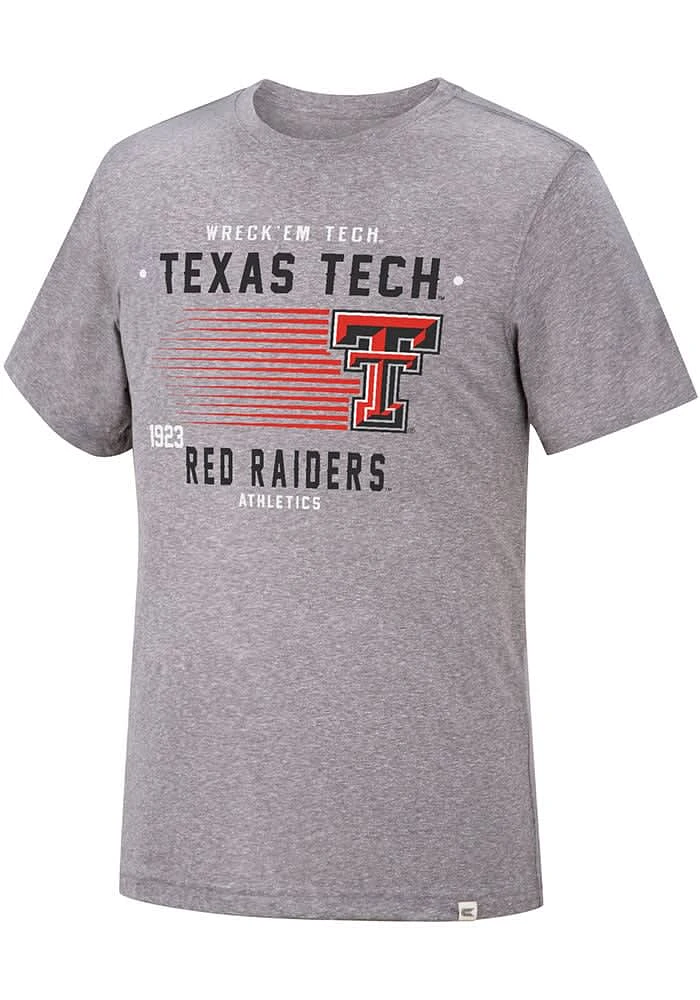 Colosseum Texas Tech Red Raiders Grey Les Triblend Short Sleeve Fashion T Shirt