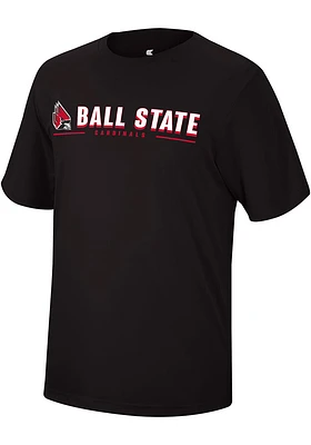 Colosseum Ball State Cardinals Black Four Leaf Short Sleeve T Shirt