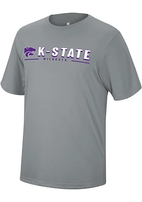 Colosseum K-State Wildcats Grey Four Leaf Short Sleeve T Shirt