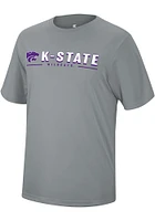 Colosseum K-State Wildcats Grey Four Leaf Short Sleeve T Shirt